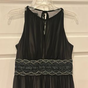The Dressbarn Formal Halter Dress, Black with Beads, Size 6